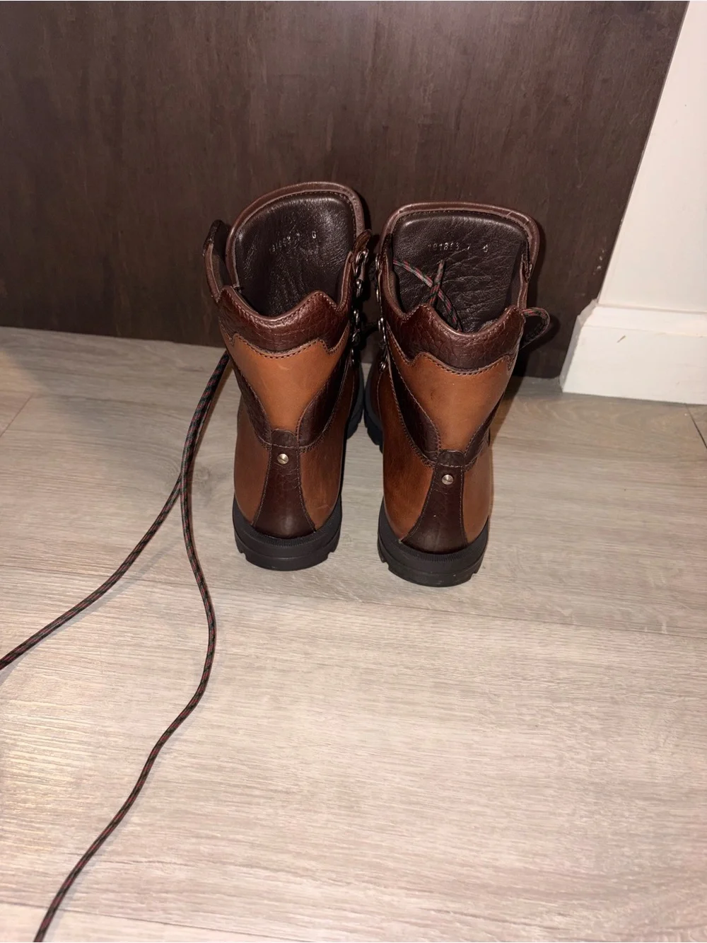 Gucci Brown Leather Alpine Lace-Up Boots